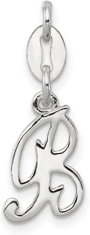 JewelryWeb 925 Sterling Silver Solid Polished Letter Name Personalized Monogram Initial Pendant Necklace 19x8mm Wide-Pendant for Women