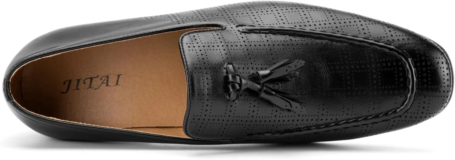 JITAI Men's Lindford Moc Toe Bit Slip-on Penny Loafer Party Shoes
