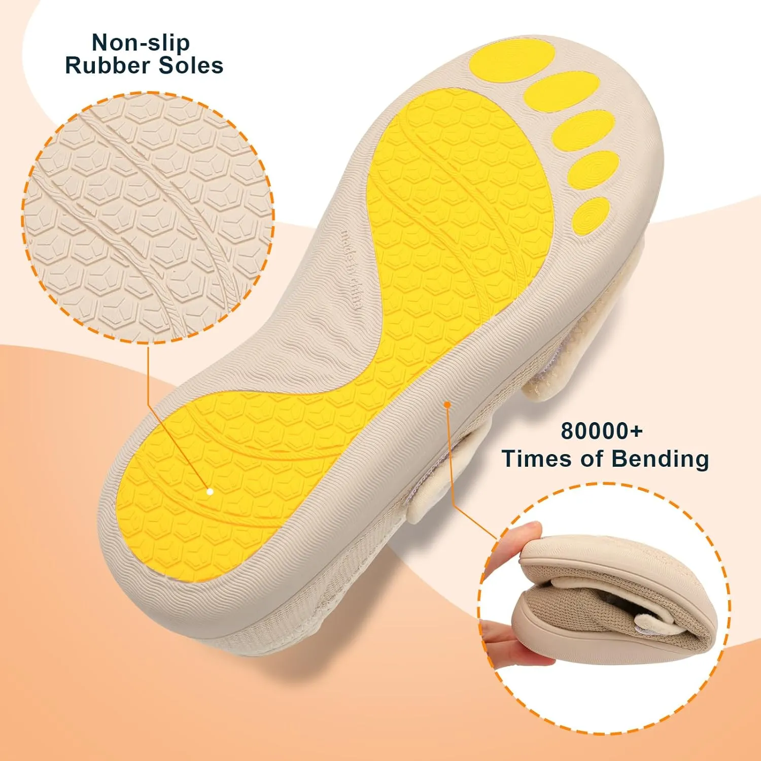 JOINFREE Womens Wide Diabetic Slippers Adjustable Comfort House Shoes Extra Wide Width Edema Swollen Arthritis Bedroom Slipper Indoor Outdoor