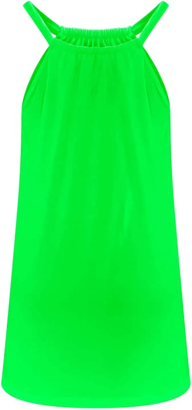jsaierl Women Sundress Summer Sleeveless Beach Mini Dress Cute Cami Tank Dress A Line Swing Dress Casual Boho Vacation Dress