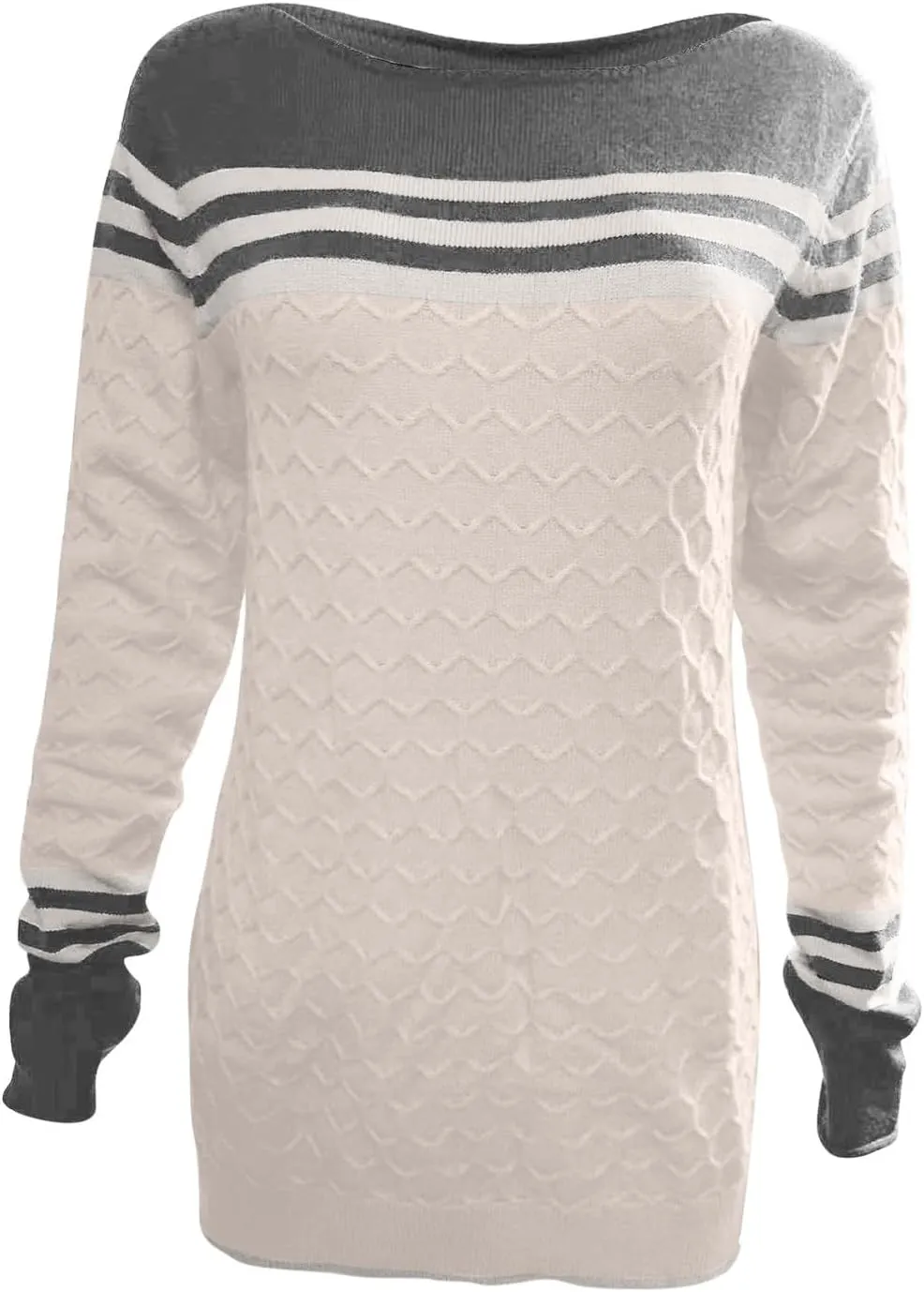 Knit Sweaters for Women Fall Winter Colorblock Pullovers Long Sleeve Crewneck Slim Fit Sweater Tops Trendy 2024
