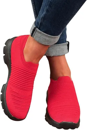 Ladmiple Walking Sneakers For Women Wide Width Slip on Sock Sneakers Fashion Casual Mesh Athletic Running Tennis Shoes