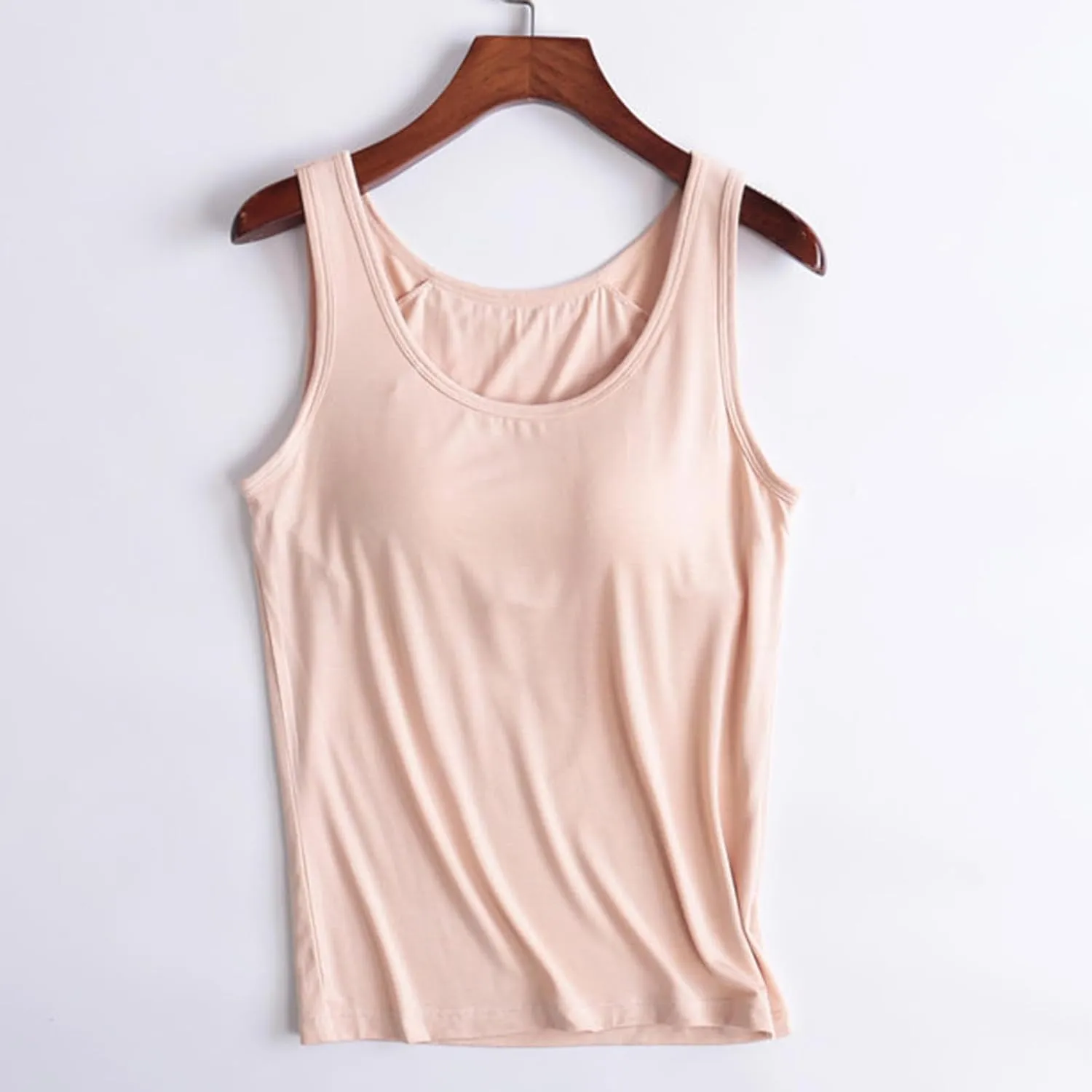 Lastesso Tank Tops with Built in Bras Trendy 2024 Summer Tank Top for Women Casual Loose Fit Sleeveless Shirt Casual Homewear