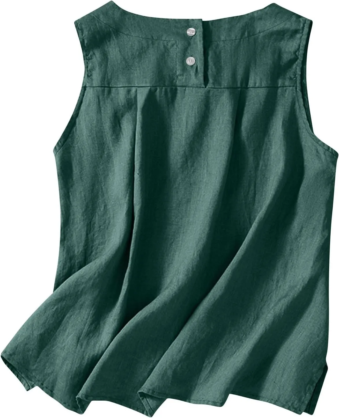 Linen Tank Tops for Women Loose Fit Cropped Slit Sleeveless Shirts Casual Basic Camisole Blouses 2025 Summer Tanks