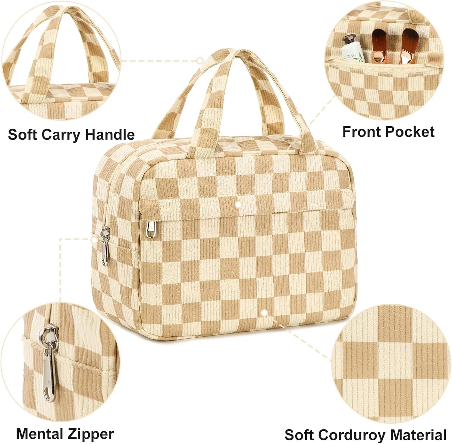 Makeup Bag for Women Cosmetic Bag Large Make Up Organizer Travel Toiletry Bags Waterproof Zipper Tote Pouch Purse for Girls
