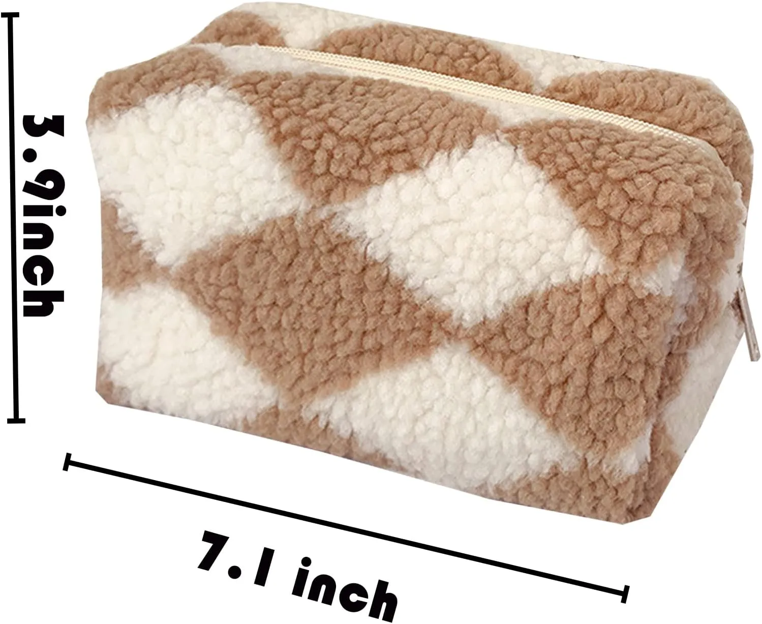 Makeup Bags for Women Girl Zipper Cosmetic Pouch Large Travel Canvas Make Up Organizer Toiletry Bag Travel Toiletry Bag Coffee Grid