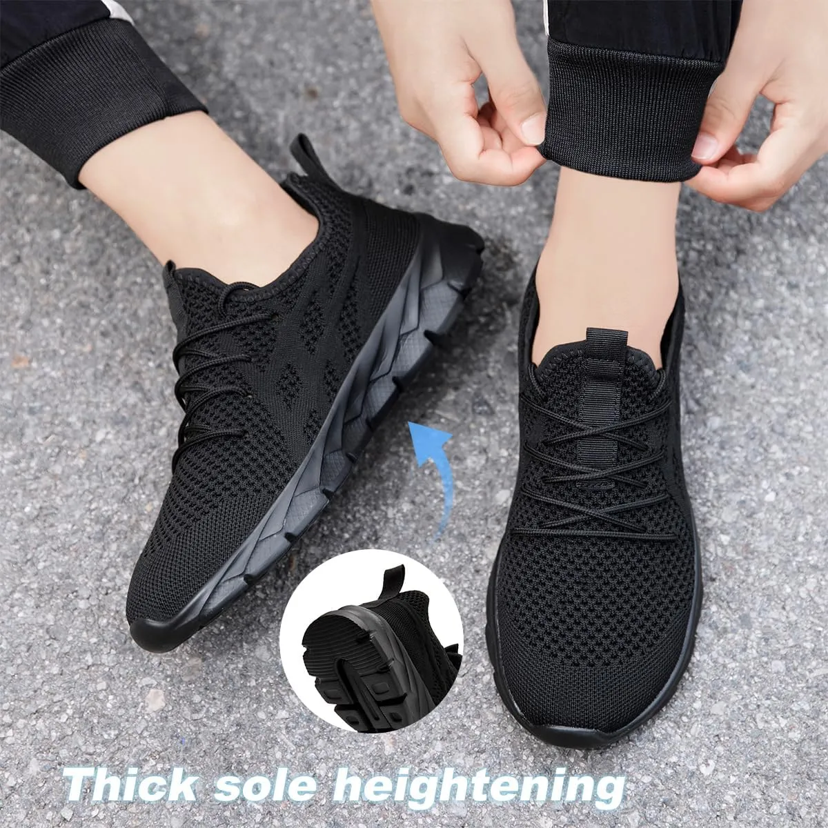 Men Slip On Running Sneakers Tennis Lightweight Non-Slip Athletic Shoes Cushioned Comfort for Walking Gym Fitness & Daily Training Leisure Sports