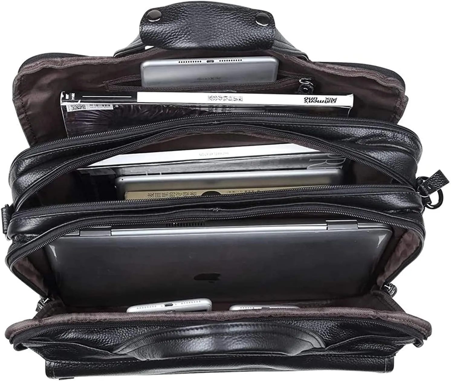 Men's business vintage handbag,Expandable Large Capacity Business Travel Bag