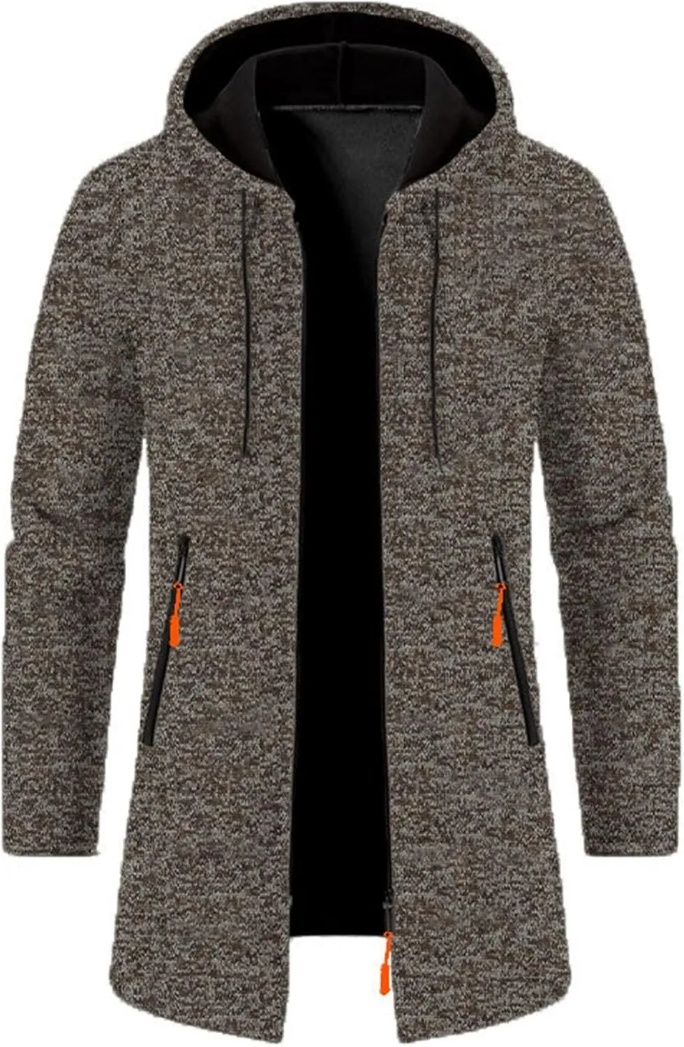 Mens Cardigan Sweater Long Hoodie Sweater Zip Up Knit Cardigan Plus Size Knit Sweater Jacket Fall Winter Cardigan