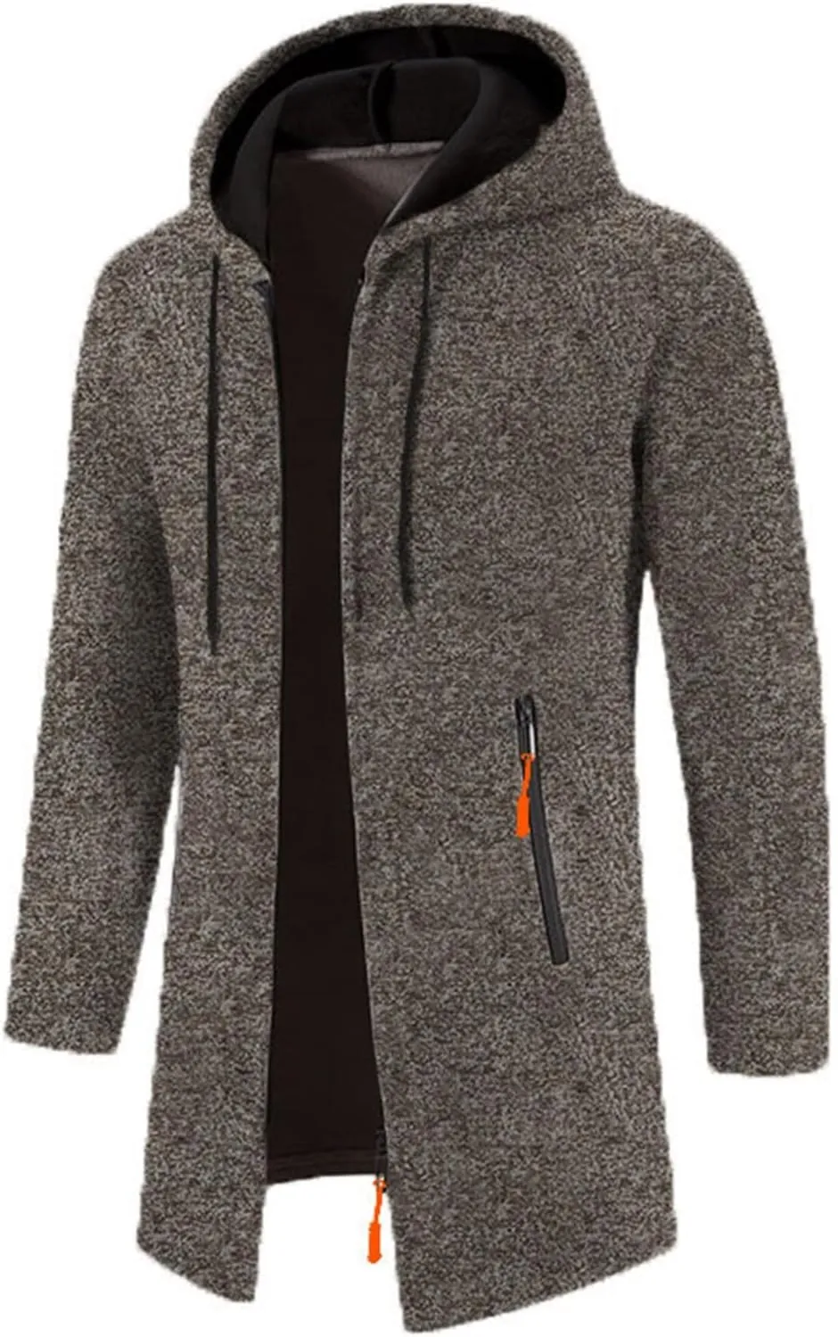 Mens Cardigan Sweater Long Hoodie Sweater Zip Up Knit Cardigan Plus Size Knit Sweater Jacket Fall Winter Cardigan