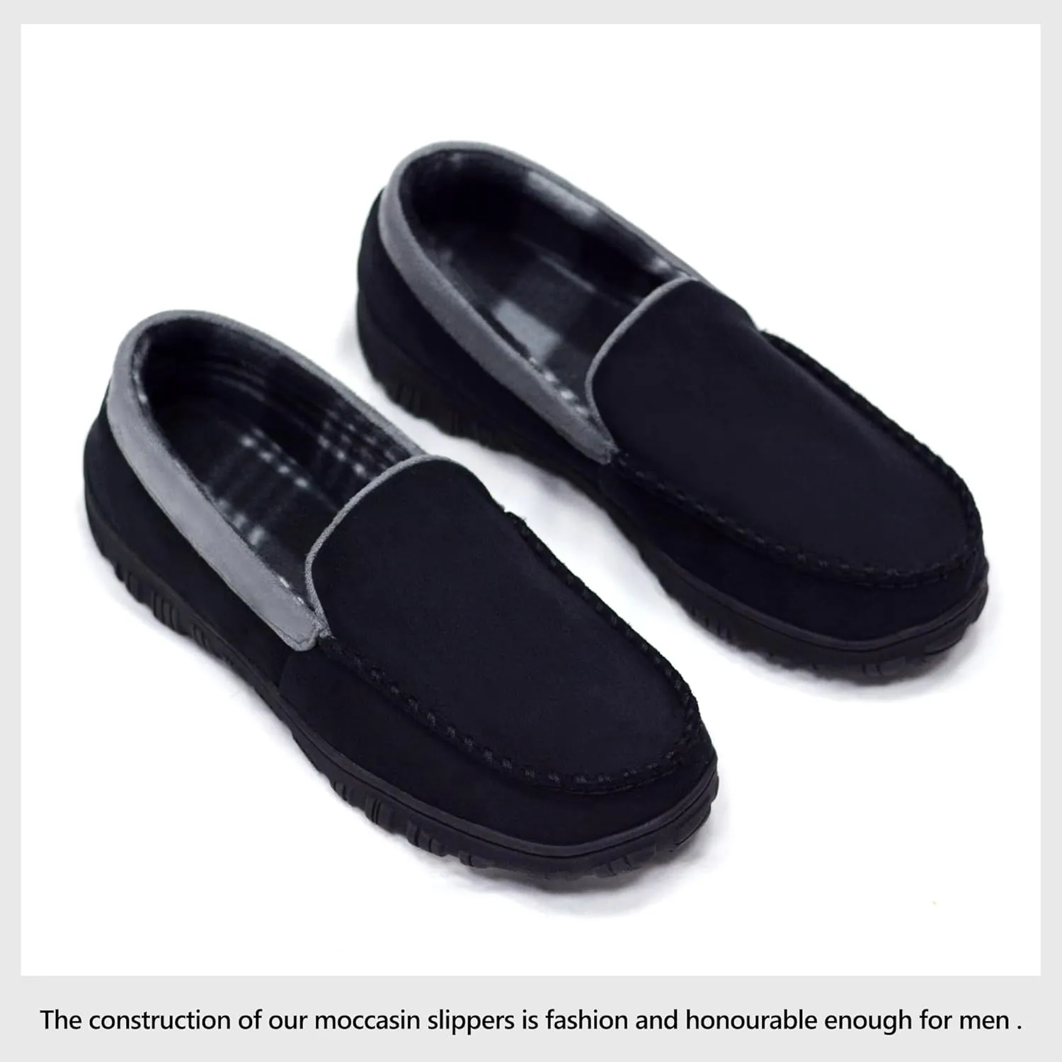 Mens Slippers Moccasins for Men Breathable Memory Foam House Shoes Indoor Outdoor