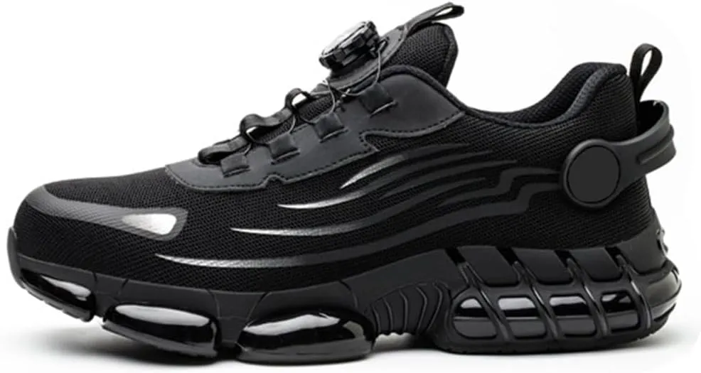 Men's Smash and Stab Resistant Work Safety Shoes, Steel Toe Wide Unisex Lightweigh Comfortable Breathable Cushioned