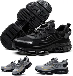 Men's Smash and Stab Resistant Work Safety Shoes, Steel Toe Wide Unisex Lightweigh Comfortable Breathable Cushioned