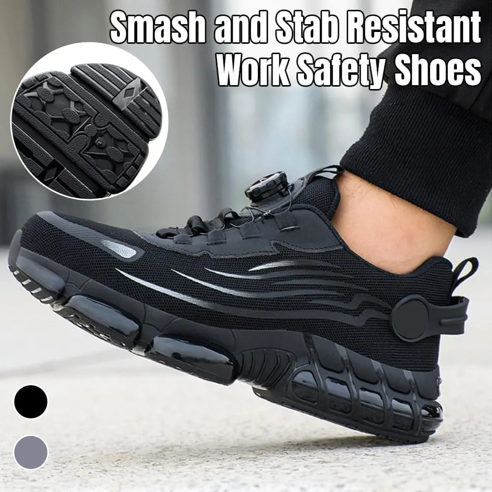 Men's Smash and Stab Resistant Work Safety Shoes, Steel Toe Wide Unisex Lightweigh Comfortable Breathable Cushioned