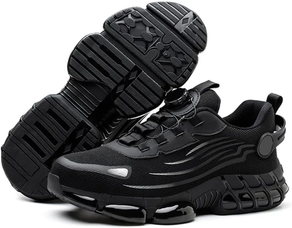 Men's Smash and Stab Resistant Work Safety Shoes, Steel Toe Wide Unisex Lightweigh Comfortable Breathable Cushioned