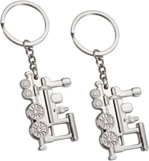 Metal Silver Train Keychain Choo Choo Keyrings Pendants Ornament for Handbags Steam Train Key Chain