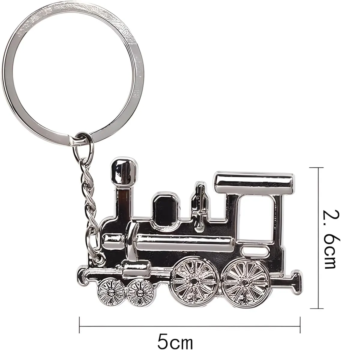 Metal Silver Train Keychain Choo Choo Keyrings Pendants Ornament for Handbags Steam Train Key Chain