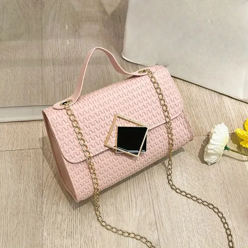 Mini Faux Weave Bag Pink
