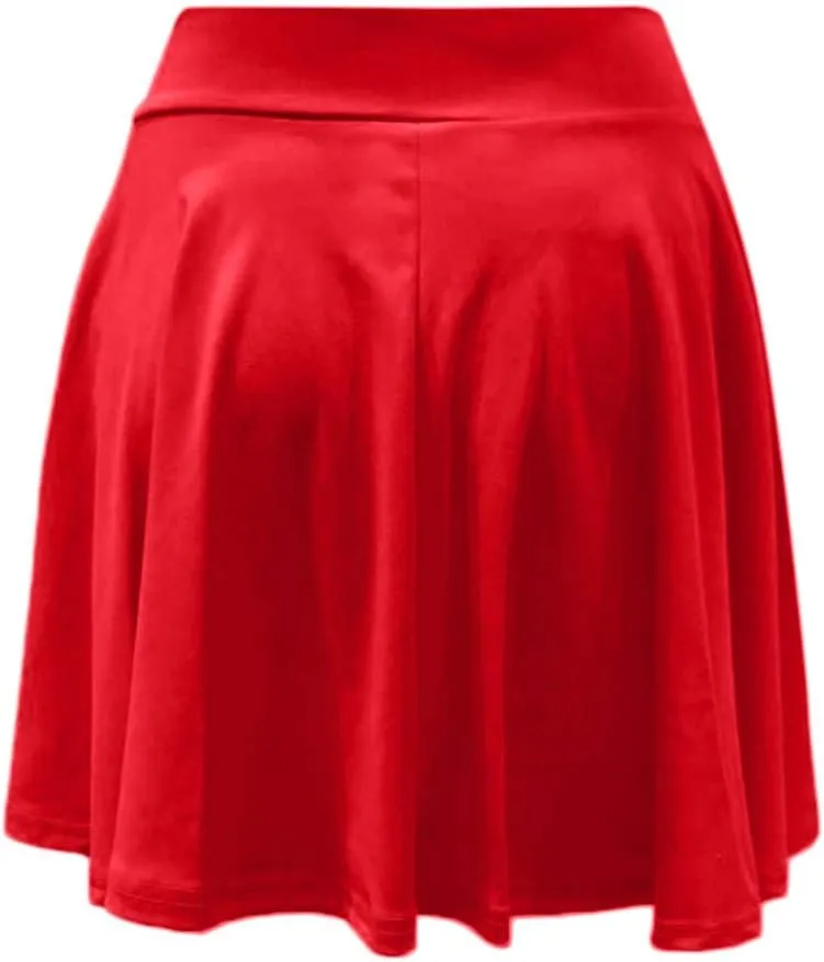 Miyaomn Women's Basic Versatile Skort with Built-in Shorts Casual Stretchy Flared Pleated High Waist Mini Tennis Skater Skirt