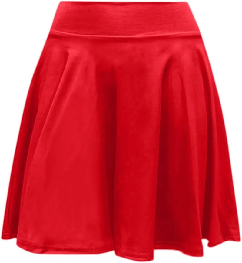 Miyaomn Women's Basic Versatile Skort with Built-in Shorts Casual Stretchy Flared Pleated High Waist Mini Tennis Skater Skirt