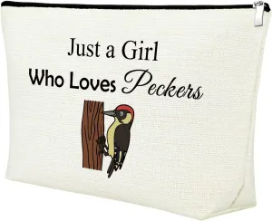 Mxrymvu Woodpecker Lover Gift Makeup Bag Bird Lovers Gift for Women Cosmetic Bag Bird Watcher Ornithologist Gifts Christmas Graduation Birthday Present for Friend Travel Pouch
