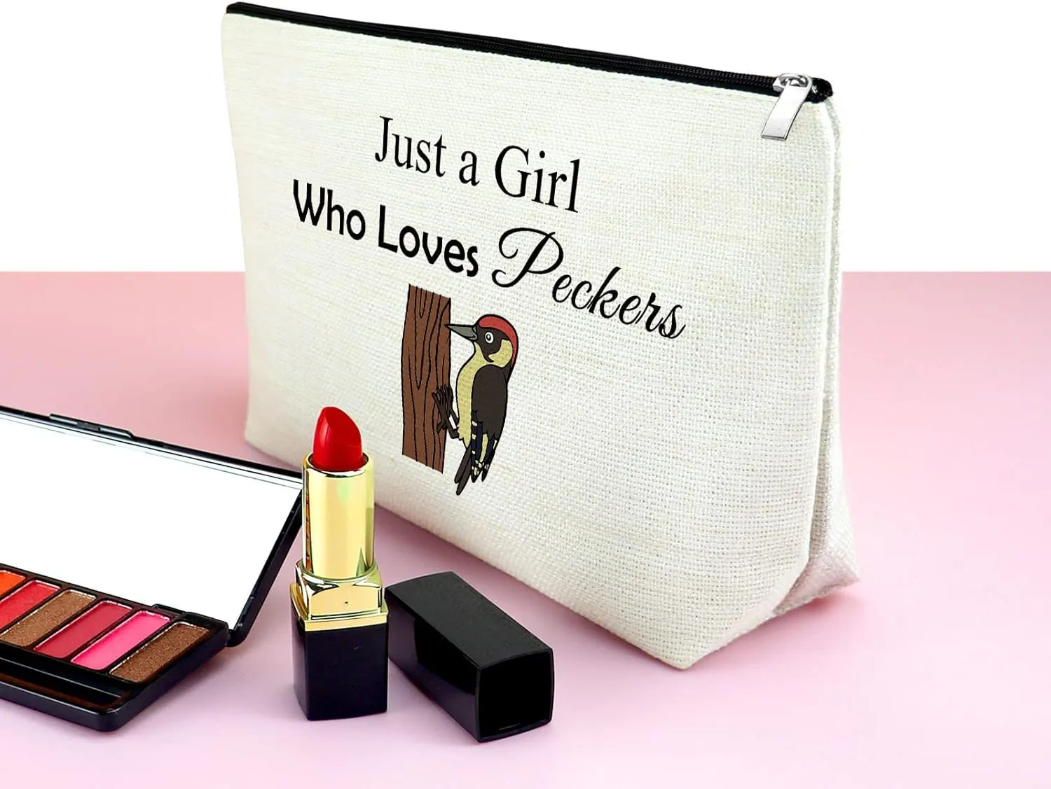 Mxrymvu Woodpecker Lover Gift Makeup Bag Bird Lovers Gift for Women Cosmetic Bag Bird Watcher Ornithologist Gifts Christmas Graduation Birthday Present for Friend Travel Pouch
