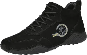New Spring and Men's Leather Shoes Korean Fashion Lace Up Short Boots Shoe Big Sneaker Slippers Men