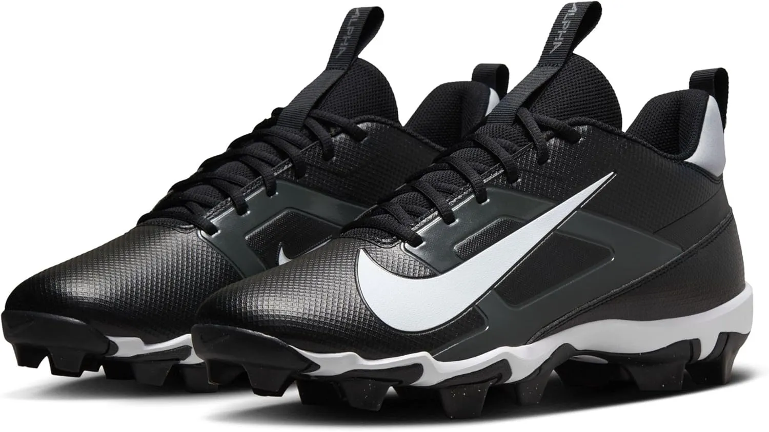 Nike Alpha Menace 4 Shark Football Cleats (FN0028-100, White/Metallic Silver/Photon Dust/Black)