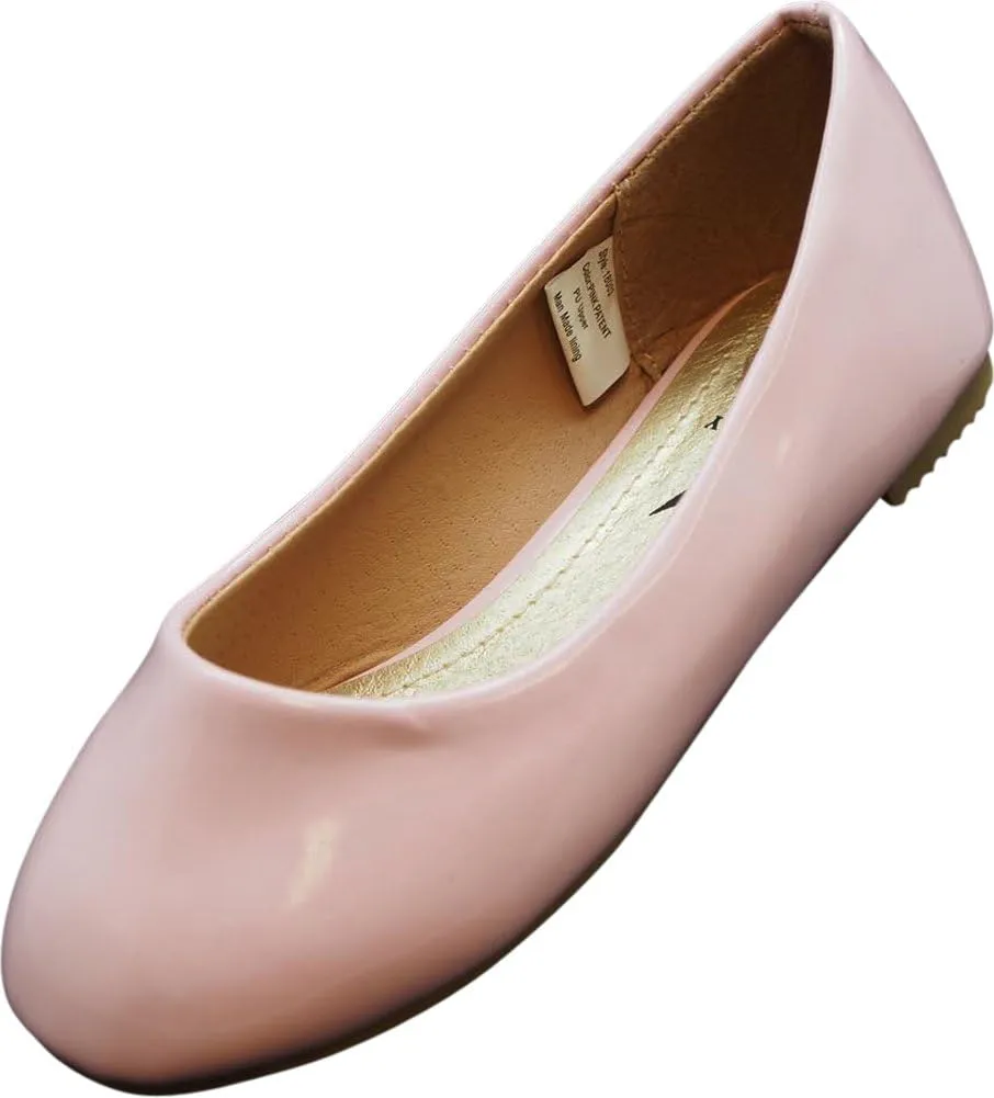NORTY Girls Fashion Ballerina Ballet Slip On Flat Shoe Sizes Toddler to Big Kids Patent, Nubuck, Glitter