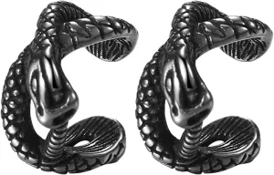 OIDEA Snake Ear Cuff Earrings: Silver Gothic Clip On Cartilage Earring Stainless Steel Fake Earrings No Piercing Hoop Huggie Earrings Jewelry Gifts for Women and Men