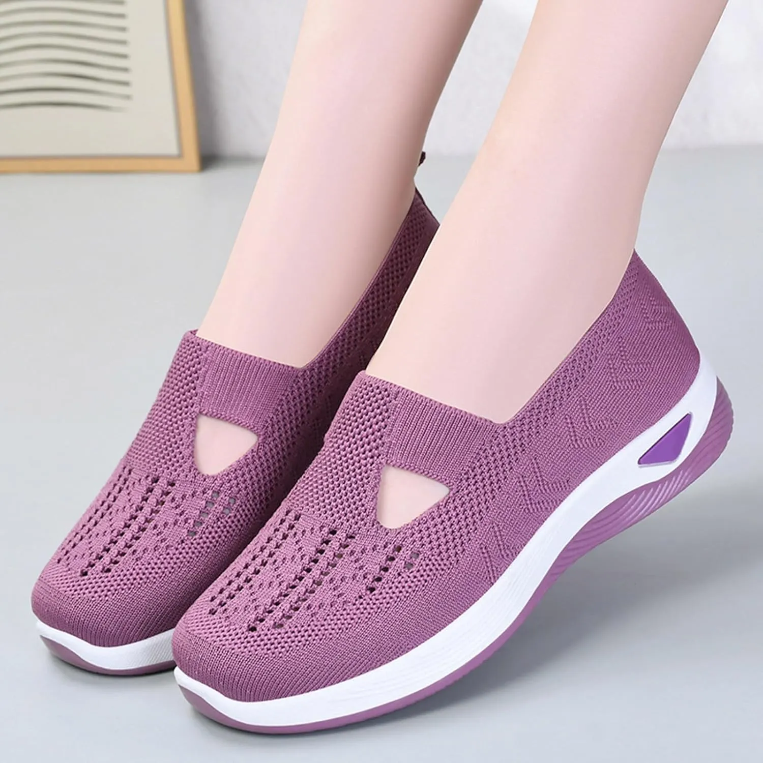 Orthopedic Casual Loafers for Women Slip On Walking Shoes with Arch Support Comfortable Sneakers Plantar Fasciitis Relief Foot Pain Diabetic Feet
