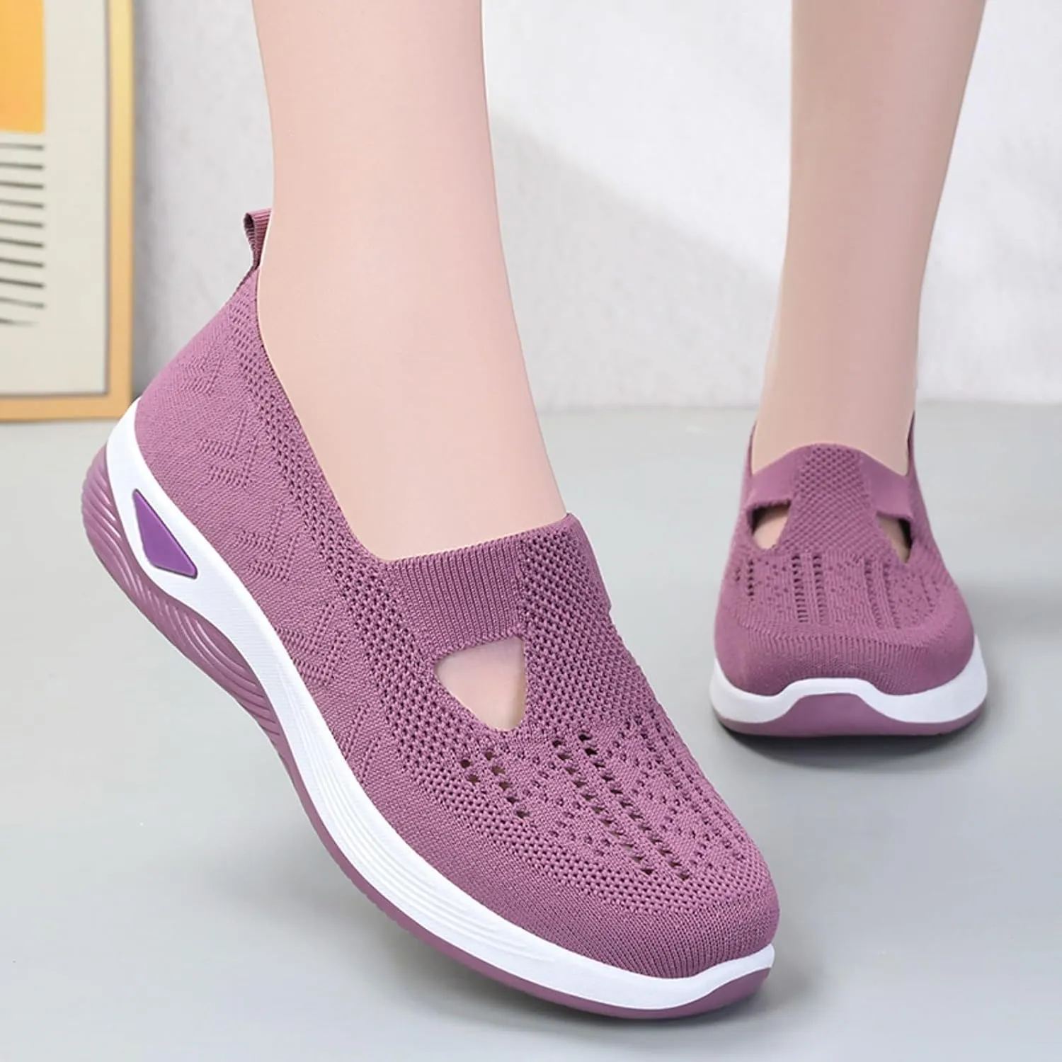 Orthopedic Casual Loafers for Women Slip On Walking Shoes with Arch Support Comfortable Sneakers Plantar Fasciitis Relief Foot Pain Diabetic Feet