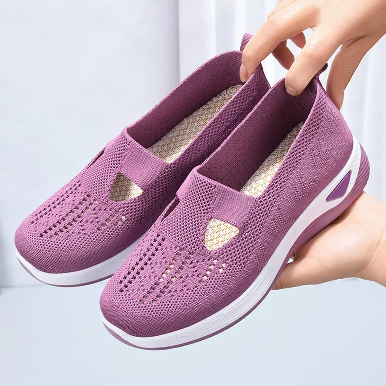 Orthopedic Casual Loafers for Women Slip On Walking Shoes with Arch Support Comfortable Sneakers Plantar Fasciitis Relief Foot Pain Diabetic Feet