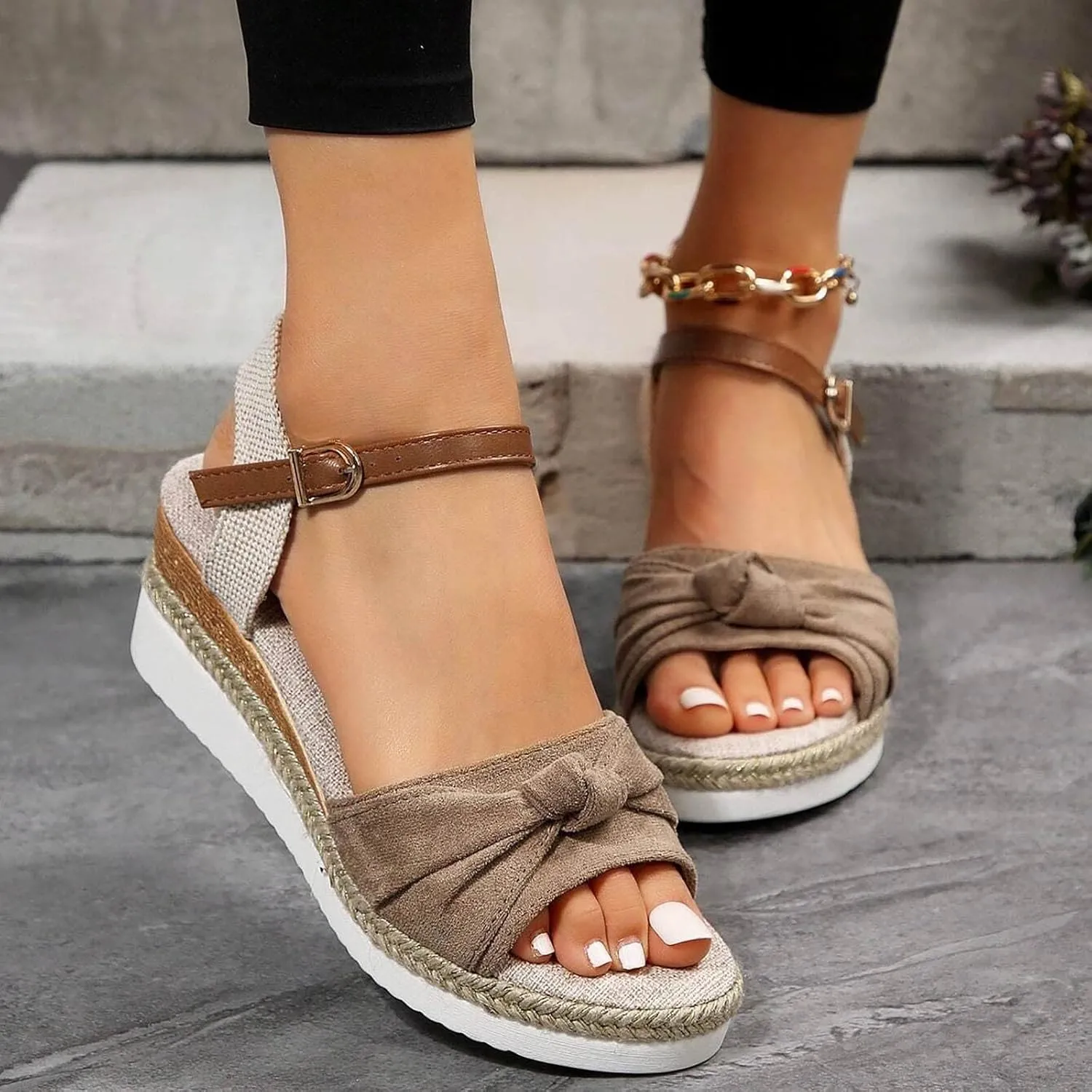 Orthopedic Sandals for Women Summer Dressy,Open Toe Ankle Strap Platform Casual Strappy Sandals Zipper Summer Beach Slides