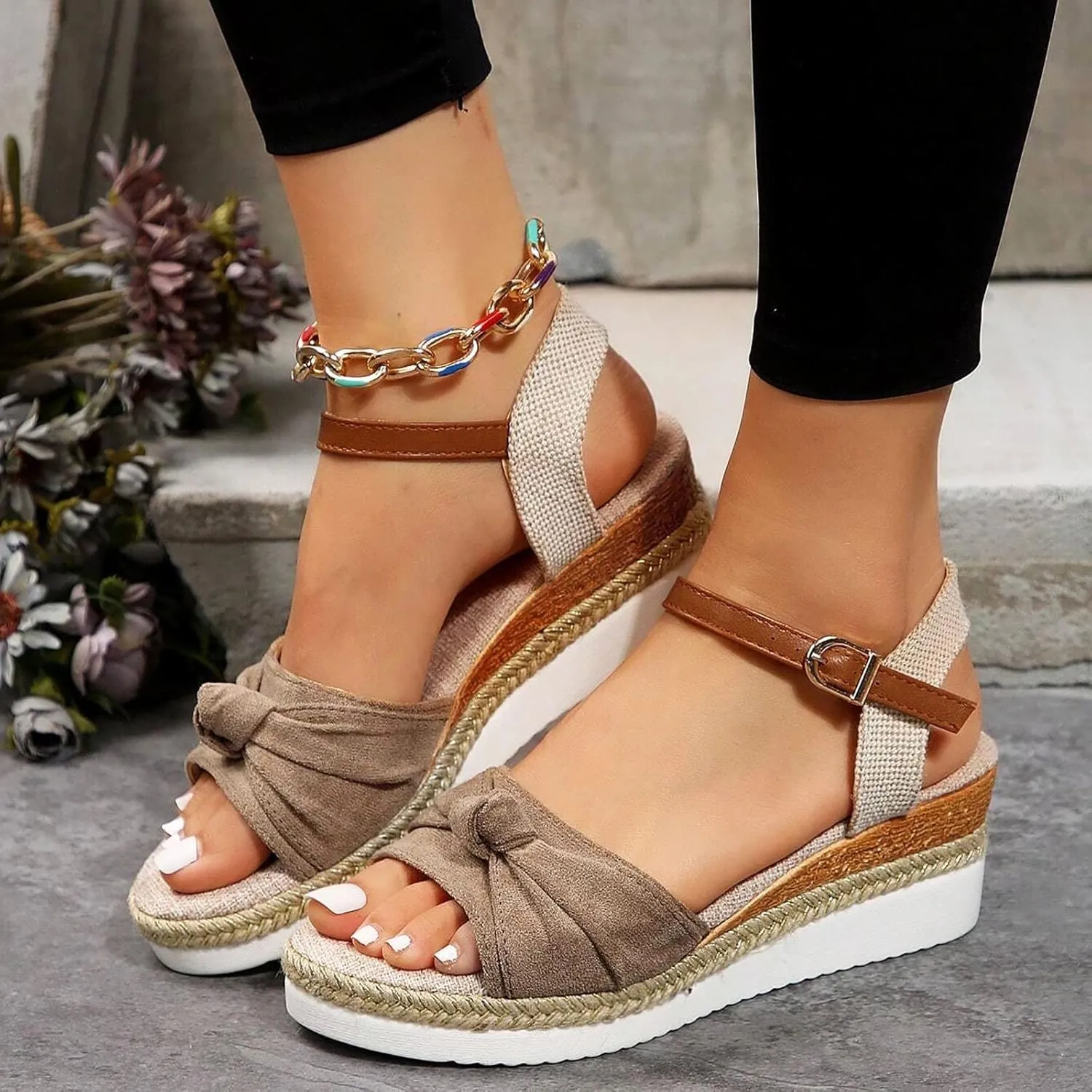 Orthopedic Sandals for Women Summer Dressy,Open Toe Ankle Strap Platform Casual Strappy Sandals Zipper Summer Beach Slides