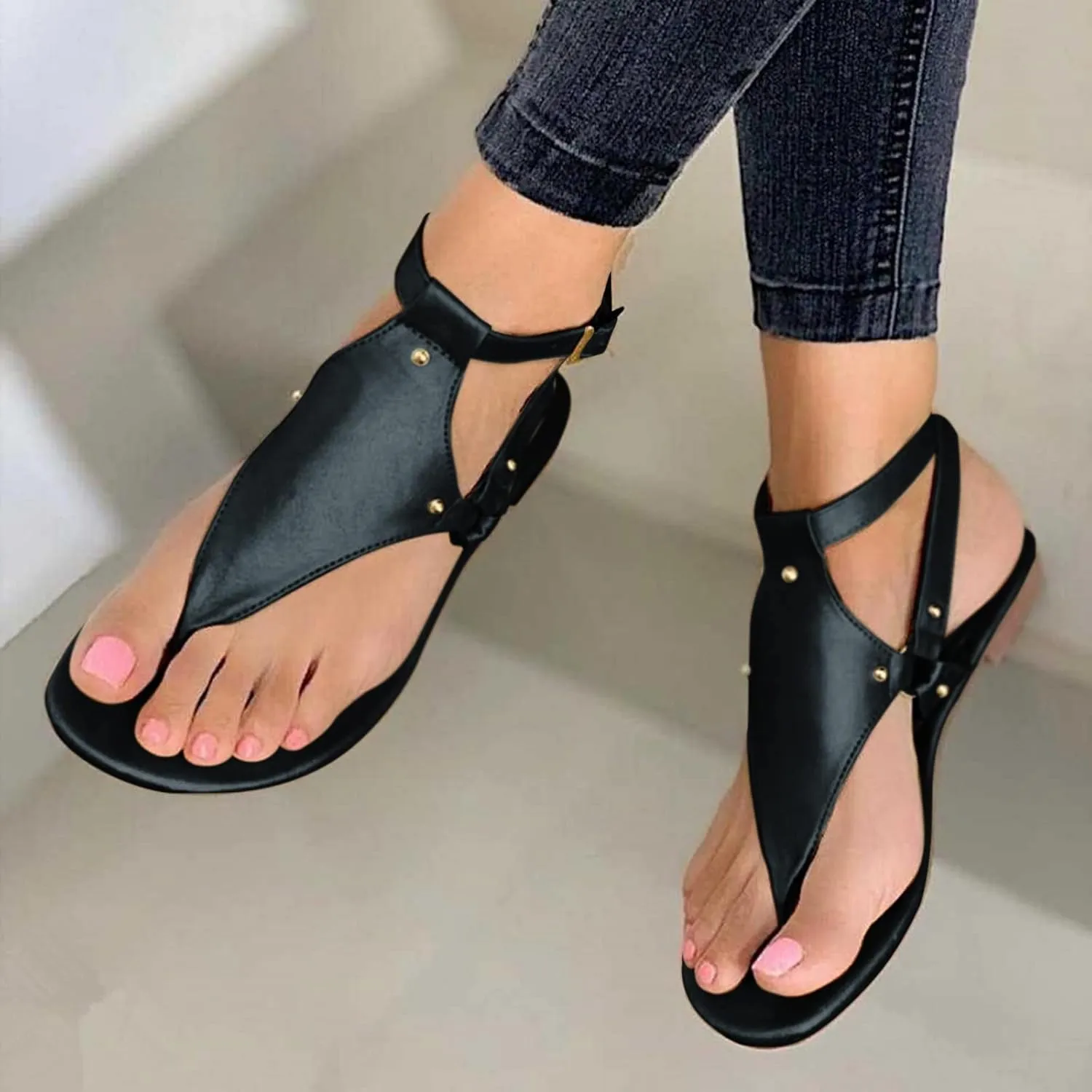 Orthopedic Sandals for Women, Women's Orthopedic Arch Support Sandals Casual Flat Sandals Comfortable Thong T-Strap Orthotic