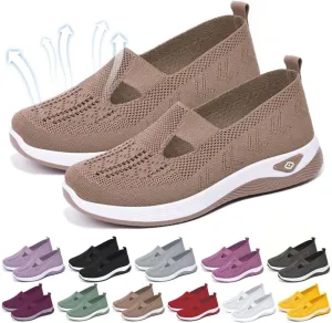 Orthopedic Shoes for Women,Women's Woven Breathable Soft Sneakers Arch Support Walking Flying Diabetic Foam Womens Comfortable Non Slip Food Service Lightweight Nurse Sport Sneaker