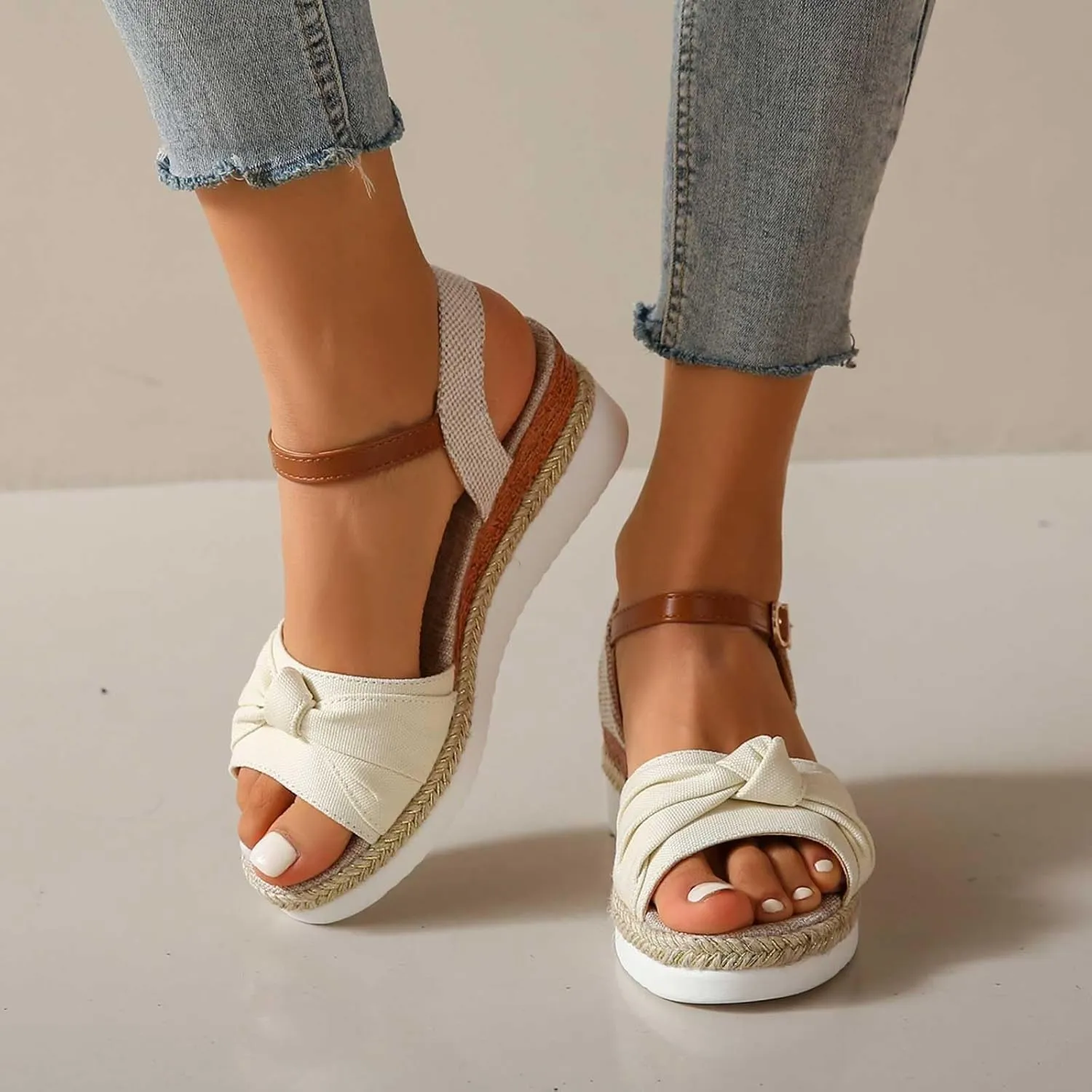 Orthopedic Wedge Sandals for Women 2024 Summer Dressy Open Toe Ankle Strap Platform Sandals Comfortable Wedges Sandals Shoes