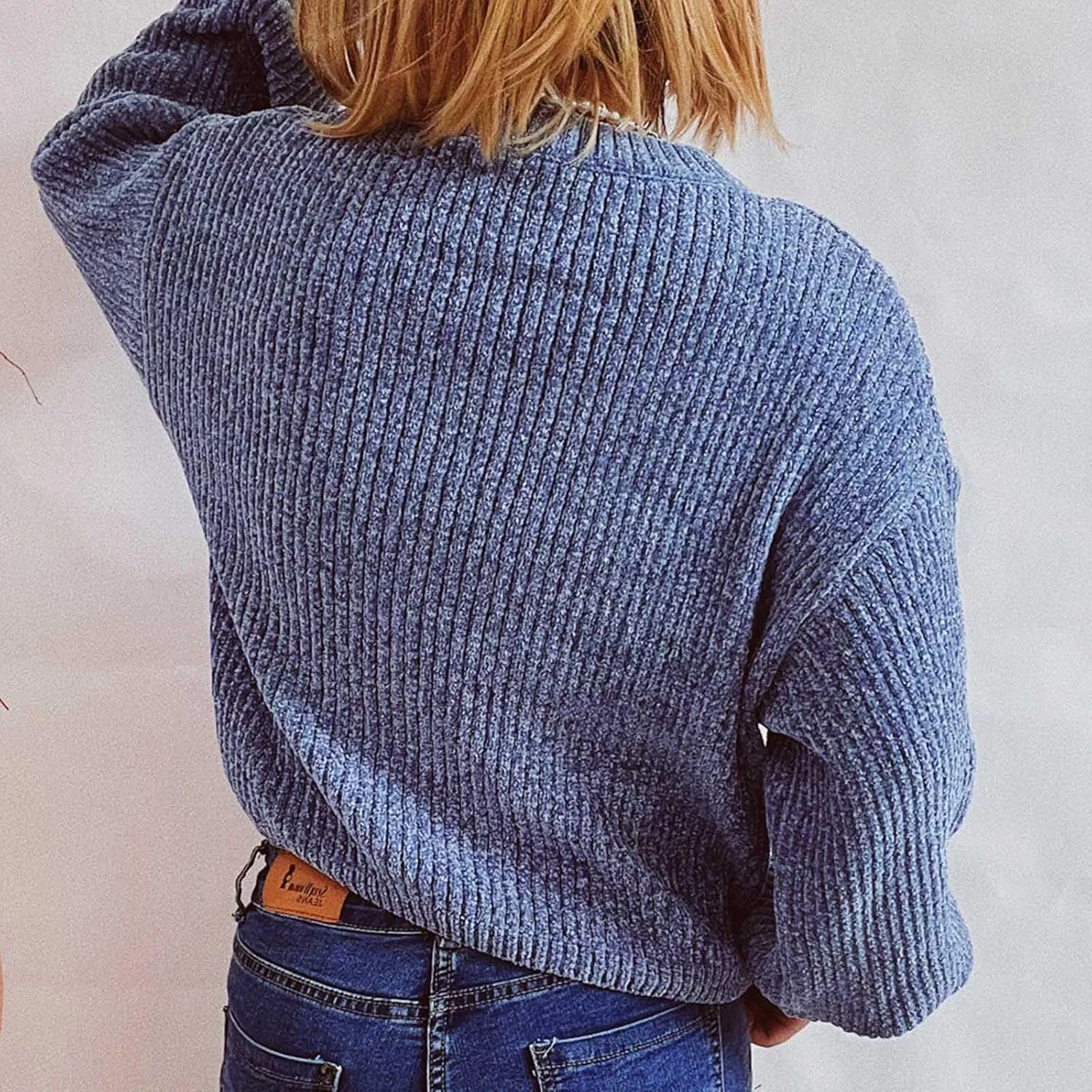 Oversized Sweater for Women Fall Casual Dressy Long Sleeve Sweater Crewneck Cable Knit Sweaters Chunky Warm Pullover