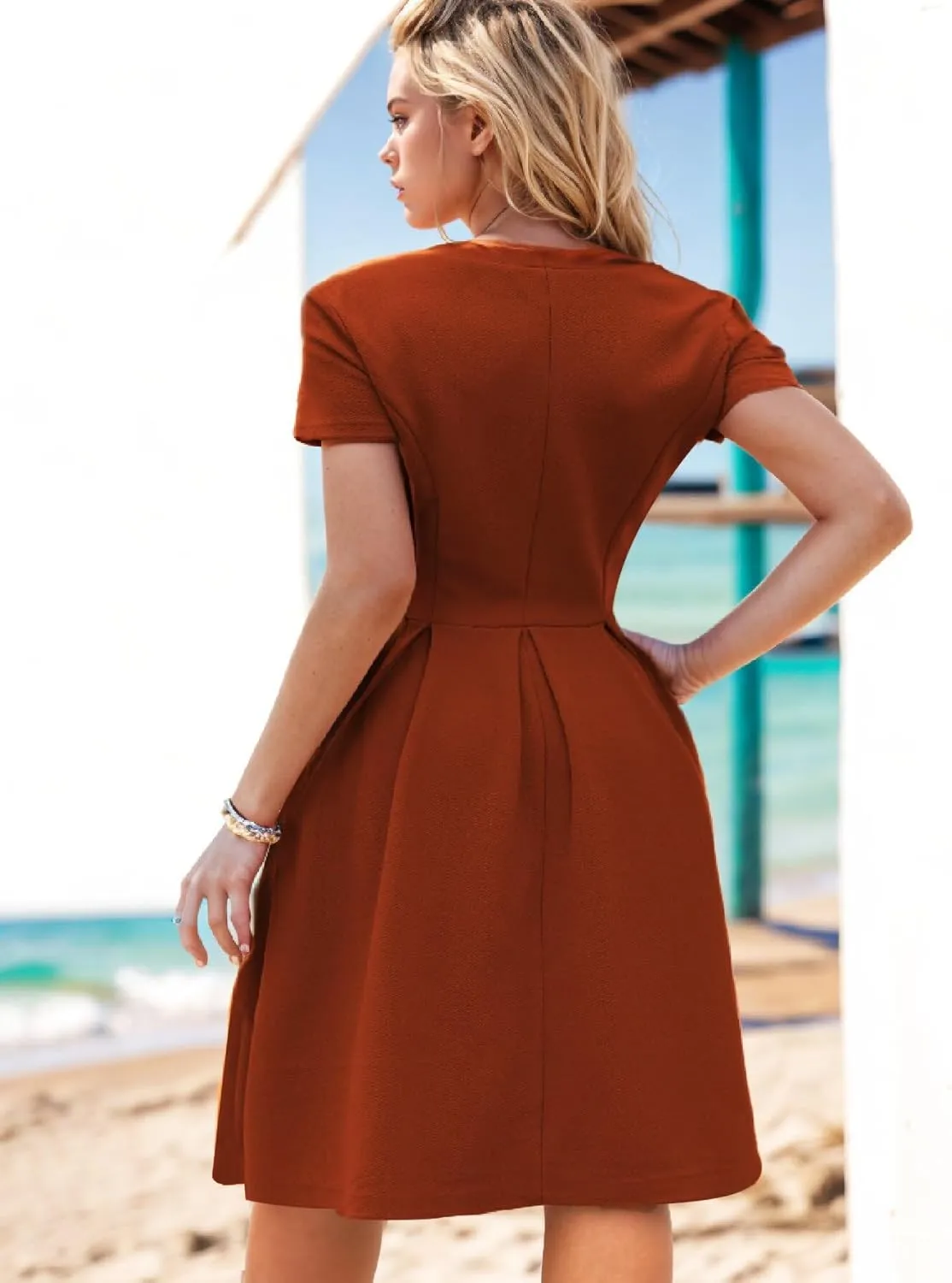 oxiuly Summer Dresses for Women 2024 Party Church Bridesmaid Graduation Dress with Pockets S253