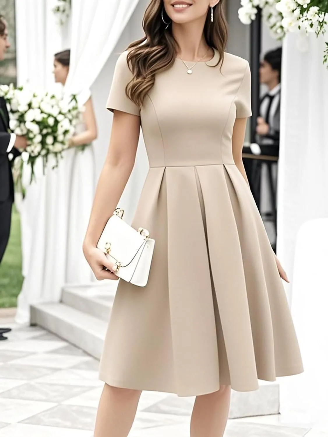 oxiuly Summer Dresses for Women 2024 Party Church Bridesmaid Graduation Dress with Pockets S253