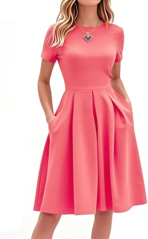 oxiuly Summer Dresses for Women 2024 Party Church Bridesmaid Graduation Dress with Pockets S253
