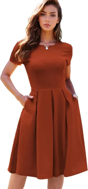 oxiuly Summer Dresses for Women 2024 Party Church Bridesmaid Graduation Dress with Pockets S253