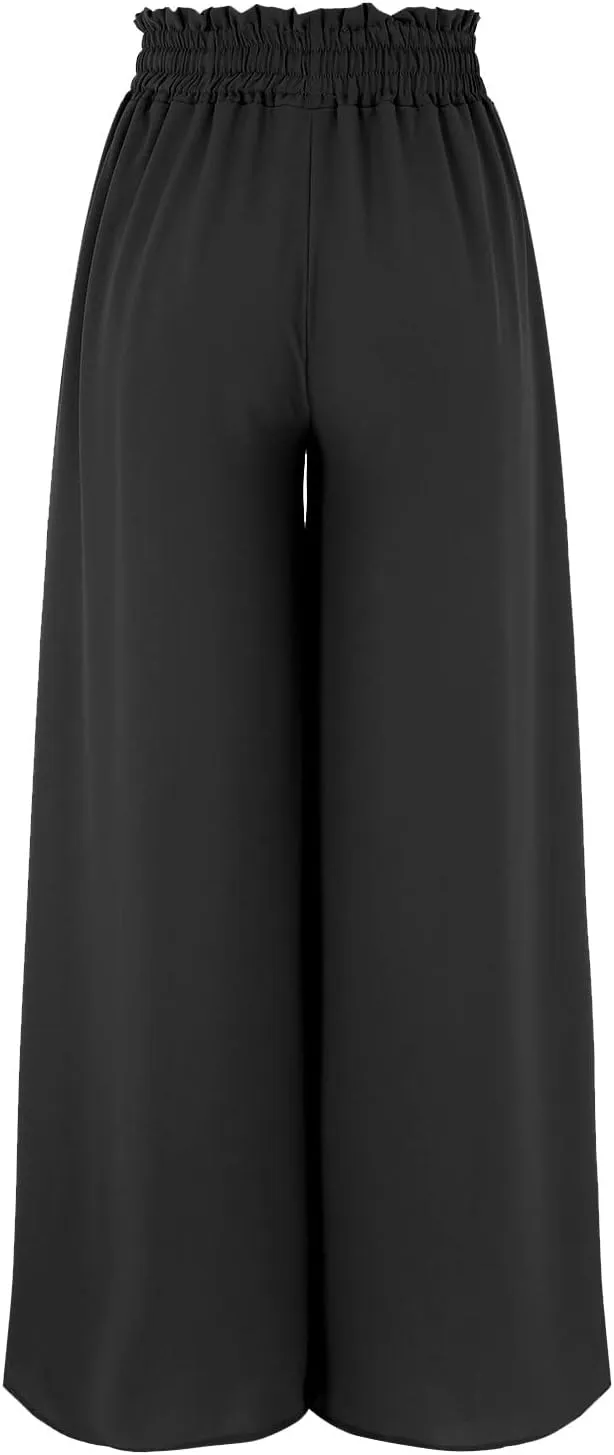 Palazzo Pants for Women High Waist Drawstring Wide Leg Trousers Lightweight Cool Baggy Summer Pants with Pocket 2025