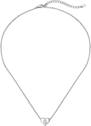 Personalized Custom Letter G Necklace Cute Heart Initials Charms Pendants for Women Sterling Silver Jewelry Collections