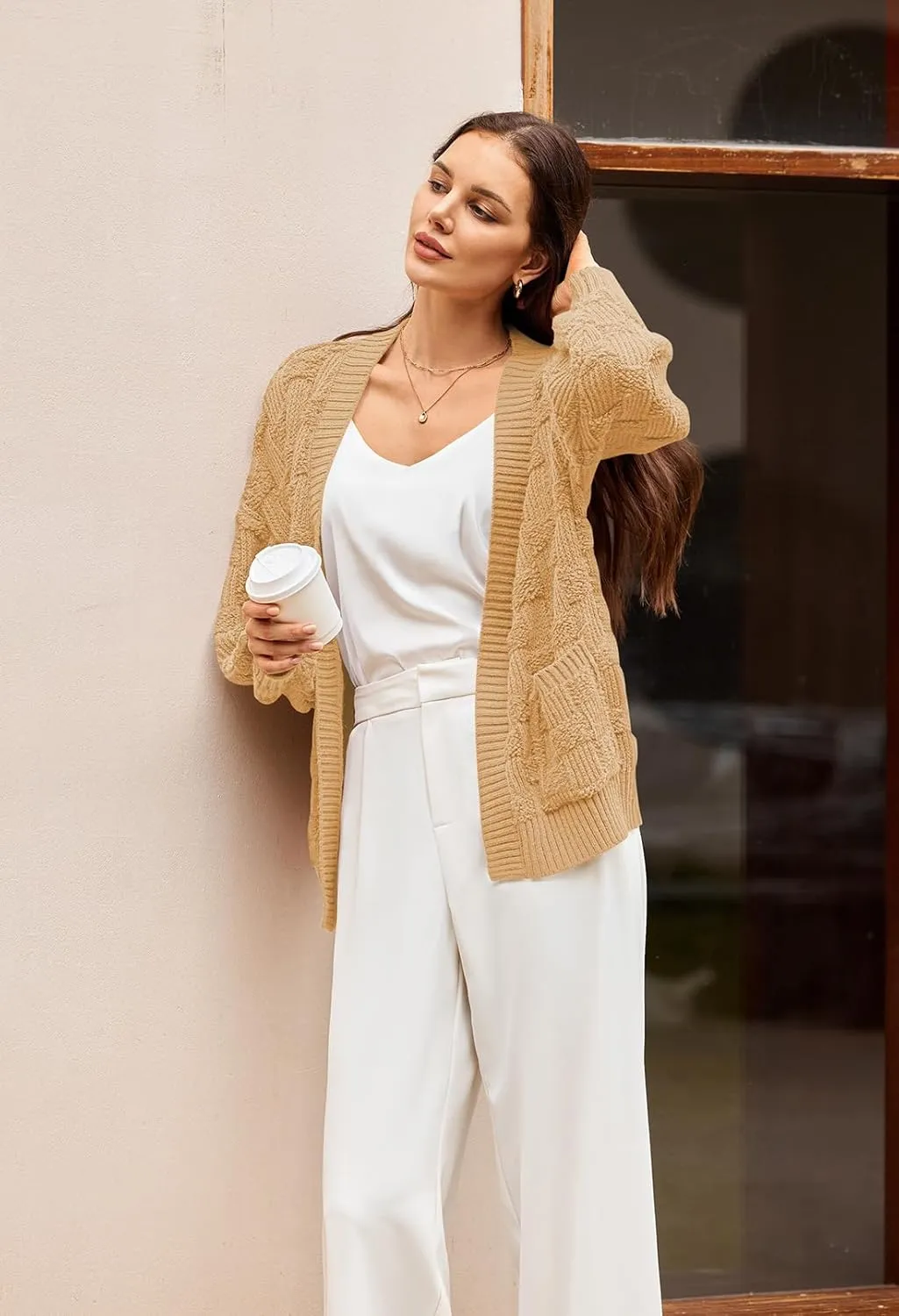 Pink Queen Cardigan Sweaters for Women Lightweight Long Sleeve Fall Sweaters 2024 Trendy Cropped Cardigan