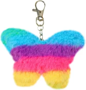 Plush Butterfly Charm Keychain Soft Stuffed Ornament Keyring Lovely Pendants for Purse Bag Backpack Handbag