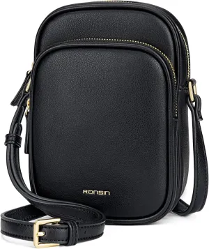 RONSIN Small Crossbody Bags for Women Cell Phone Purse PU Leather Cross Body Purse Handbags with Adjustable Strap