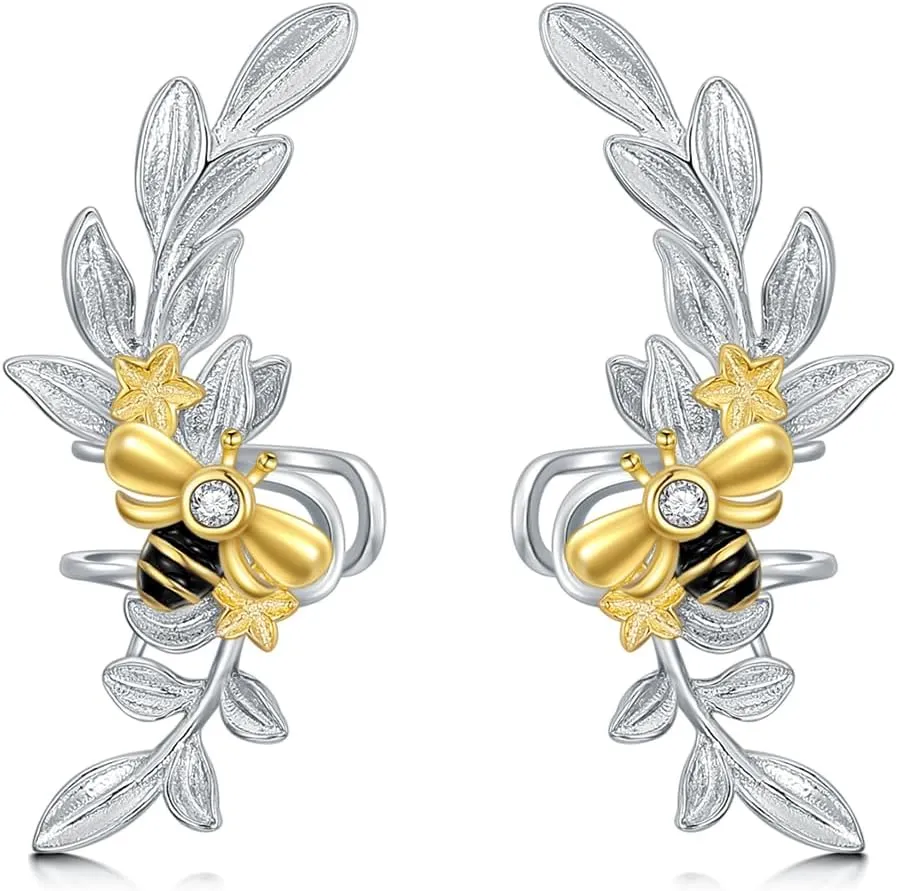 Rose/Dragonfly/Butterfly Ear Cuffs for Non Pierced Ears 925 Sterling Silver Earrings Cuffs Cartilage Cuffs Christmas Jewelry Gifts for Women
