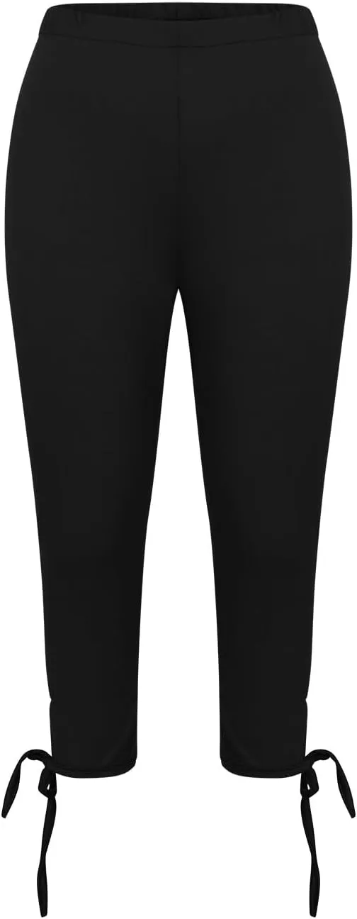 Ruziyoog Womens Summer Dressy Capris Knee-Length Yoga Capri Leggings Cropped High Waist Yoga Pants Comfortable Stretch Pants